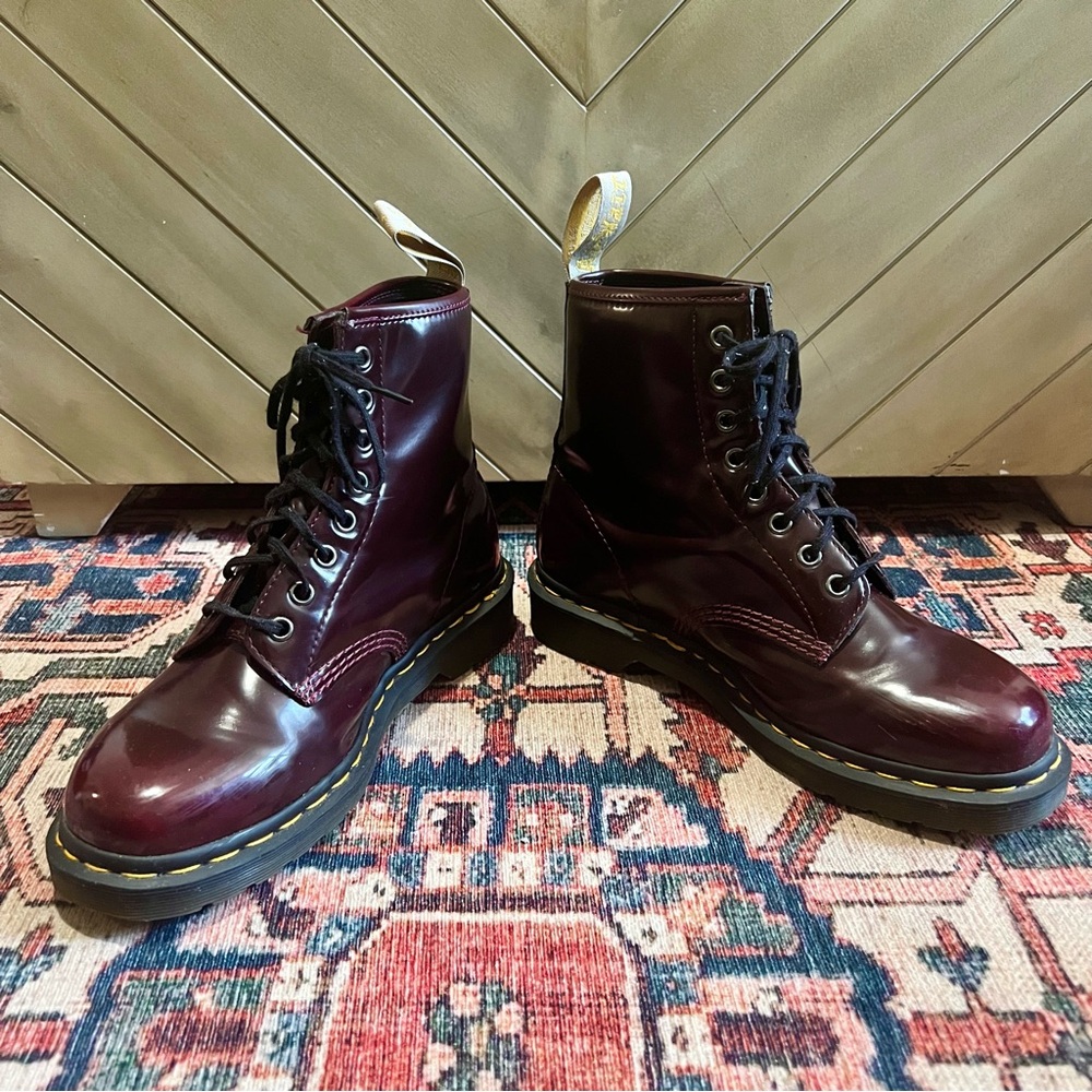 Dr. Martens 1460 Vegan Arcadia Cherry Red Patent Boots Women’s US 9 UK 7 EU 41